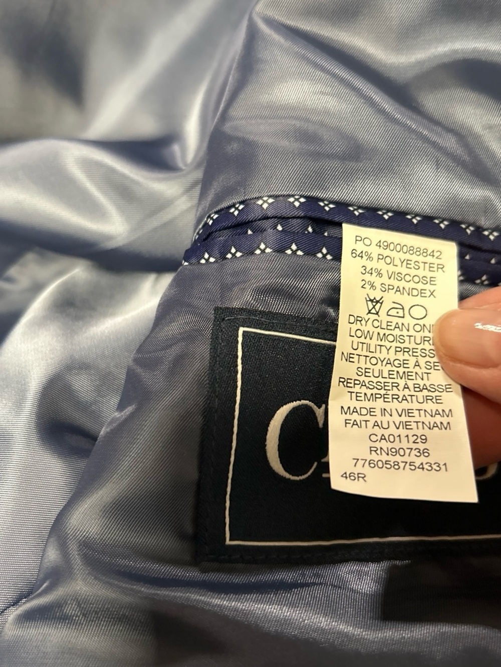 Chaps Blue Houndstooth Sport Coat - Picture 4 of 4